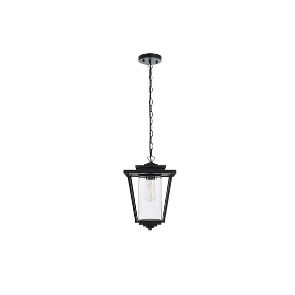Elegant Lighting York 7 inch Outdoor Pendant in Black
