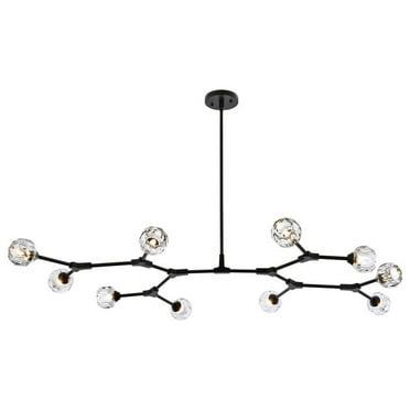 Elegant Lighting Zayne 10 Light Pendant In Black