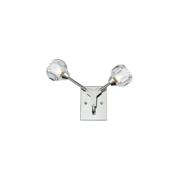 Elegant Lighting Zayne 2-Light Crystal/Iron Wall Sconce in Chrome