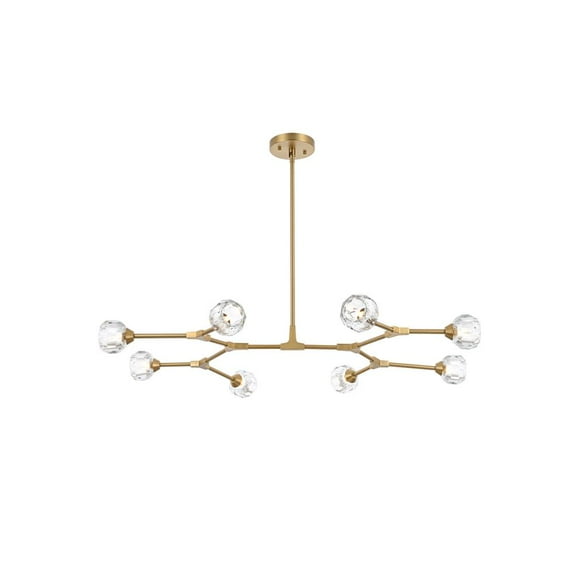 Elegant Lighting Zayne 8-Light Modern Crystal/Iron Pendant in Gold