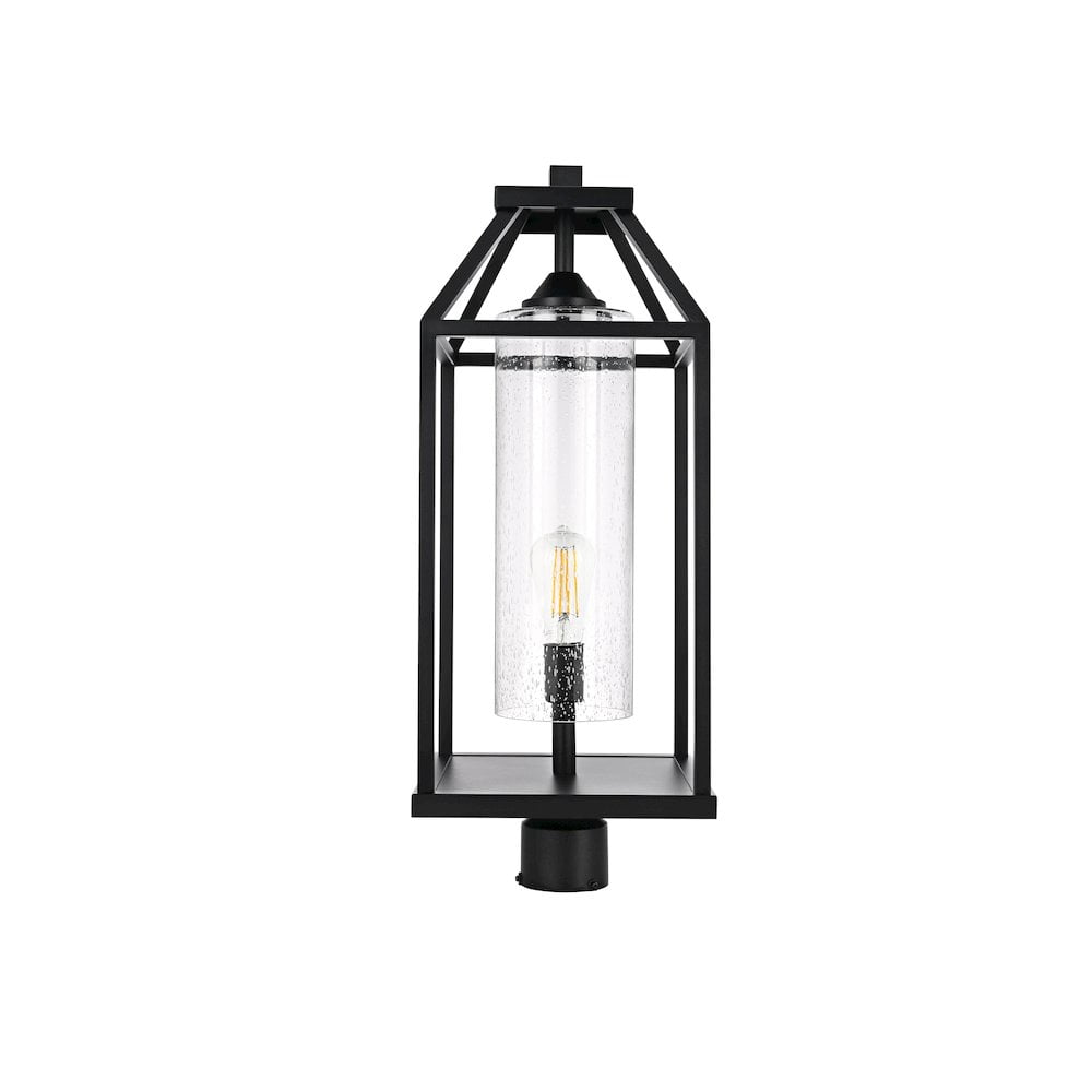 Elegant Lighting Zora 26 inch Outdoor Post light in Black