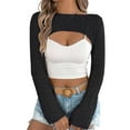 thumbnail image 1 of Elegant Lightweight Open Front Lace Knit Cardigan Long Sleeve Cover Up For Women Casual Loose Fit Everyday Wear Women Casual Dress Sweater Long Sleeve Hoodie Womens Long Hooded Sweatshirt, 1 of 7