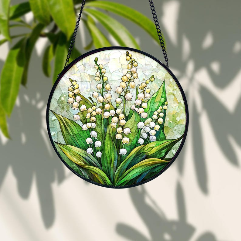 Stained Glass Lily Of The Valley 3d Decor Floral Suncatcher – Style Of Glass - View #7