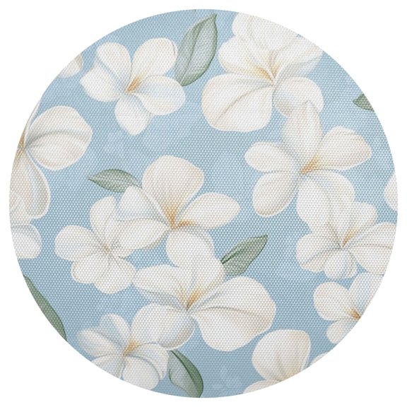 Elegant Little Flowers Hawaii PVC Round Grid Placemat Table Mat 1 Pc 15.4" x 15.4"