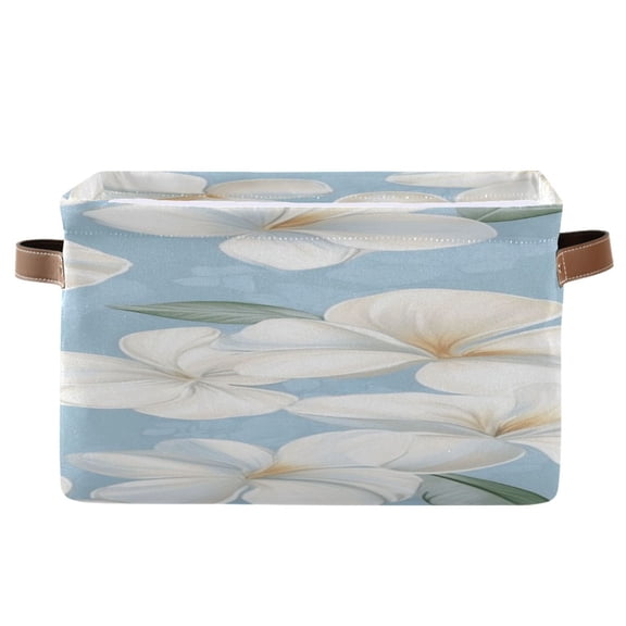 Elegant Little Flowers Hawaii Square Storage Bins with Handles Collapsible Containing Box 1 Pack