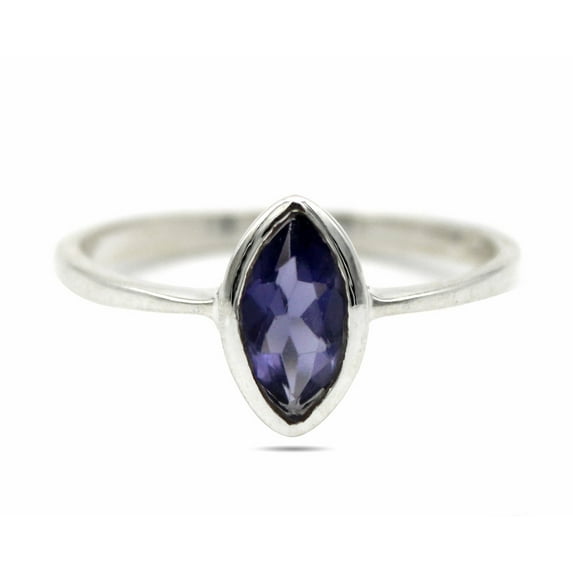 Elegant Lolite 925 Sterling Silver birthstone Solitaire Ring - Engagement Ring - Anniversary Ring For her