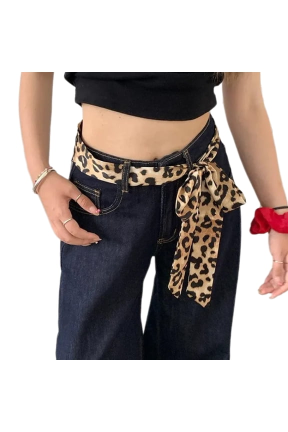Elegant Long Skinny Scarf Pattern Bag Handle Wrap Stylish Narrow Neck Headwrap Belt Neckerchief for Ladies
