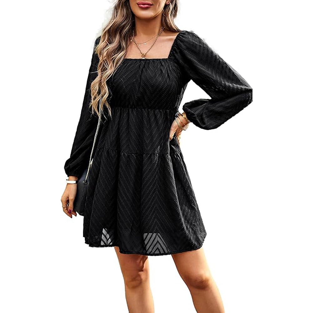 Ladies Elegant Printed Long Sleeve Mini Dress main image 1