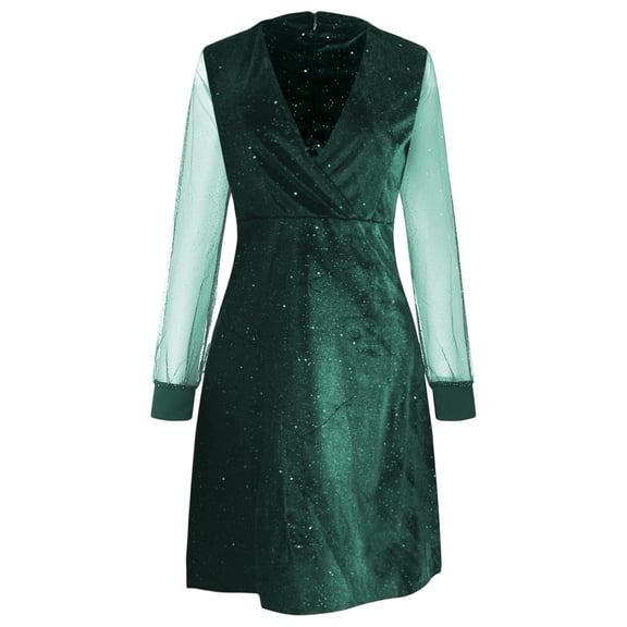 Elegant Long Sleeve Formal Evening Gown For Party Dress With Neckline And Flowy Skirt