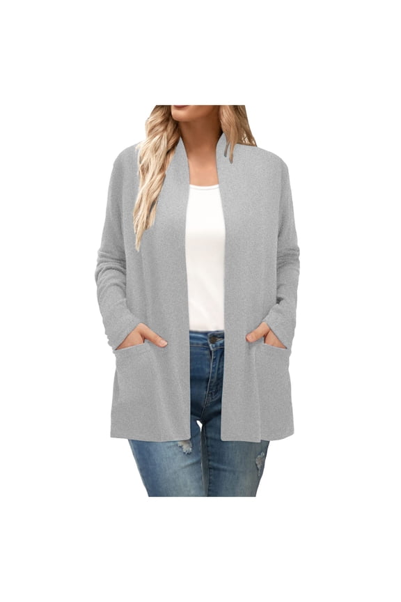 Elegant Long Sleeve Open Front Duster Cardigan For Women With Convenient Pockets Lightweight Outerwear Layer Women Casual Dress Sweater Long Sleeve Hoodie Womens Long Hooded Sweatshirt