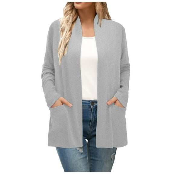 Elegant Long Sleeve Open Front Duster Cardigan For Women With Convenient Pockets Lightweight Outerwear Layer Women Casual Dress Sweater Long Sleeve Hoodie Womens Long Hooded Sweatshirt