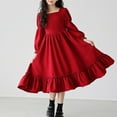 Elegant Long Sleeve Square Neck Dress for Girls Comfortable Autumn ...