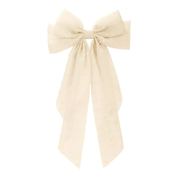 Elegant Long Tail French Knot Satin Bow Headband for Femininity and Style in Barrettes