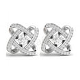 thumbnail image 1 of Elegant Love Knot 925 Sterling Silver Handmade Stud Earrings 18K White Gold Plating Round D/VVS1 Diamond Earrings, 1 of 3