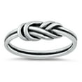 thumbnail image 1 of Elegant Love Knot Infinity Ring .925 Sterling Silver Band Jewelry Female Male Unisex Size 6, 1 of 4