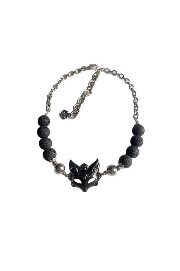 Elegant Lowrie Clavicle Necklace Dark Volcanic Bead Gothic Pendant Jewelry for Women Casual or Formal
