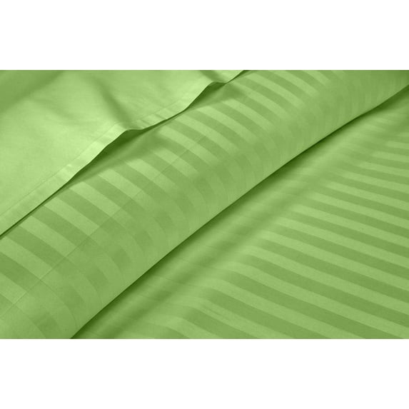 Elegant & Luxury Flat Bedsheets 1 Piece Only - Full Size Top Sheets - Ultra Soft 100% Egyptian Cotton & 400 Thread Count Sheet with 4" Inch Hem - Breathable Bed Top Sheets - Sage Stripe.