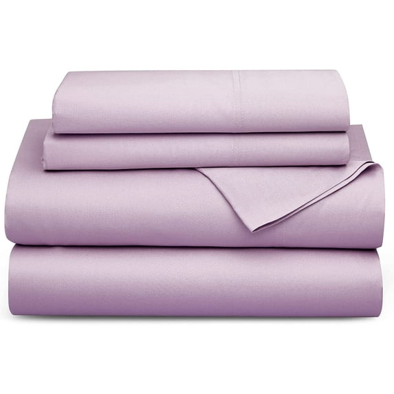 Elegant & Luxury Flat Bedsheets Pack of 2 Piece - Full-XL Size Top Sheets - Ultra Soft 100% Egyptian Cotton & 400 Thread Count Sheet with 4" Inch Hem - Breathable Bed Top Sheets - Lavender Solid.