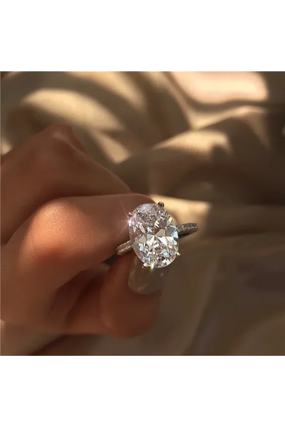 New Elegant Luxury Jewelry 925 Sterling Silver Multi Shape White Topaz Moissanite CZ Promise Ring Women Wedding Bridal Ring