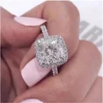 thumbnail image 1 of Elegant Luxury Jewelry 925 Sterling Silver Multi Shape White Topaz Moissanite CZ Promise Ring Women Wedding Bridal Ring, 1 of 1