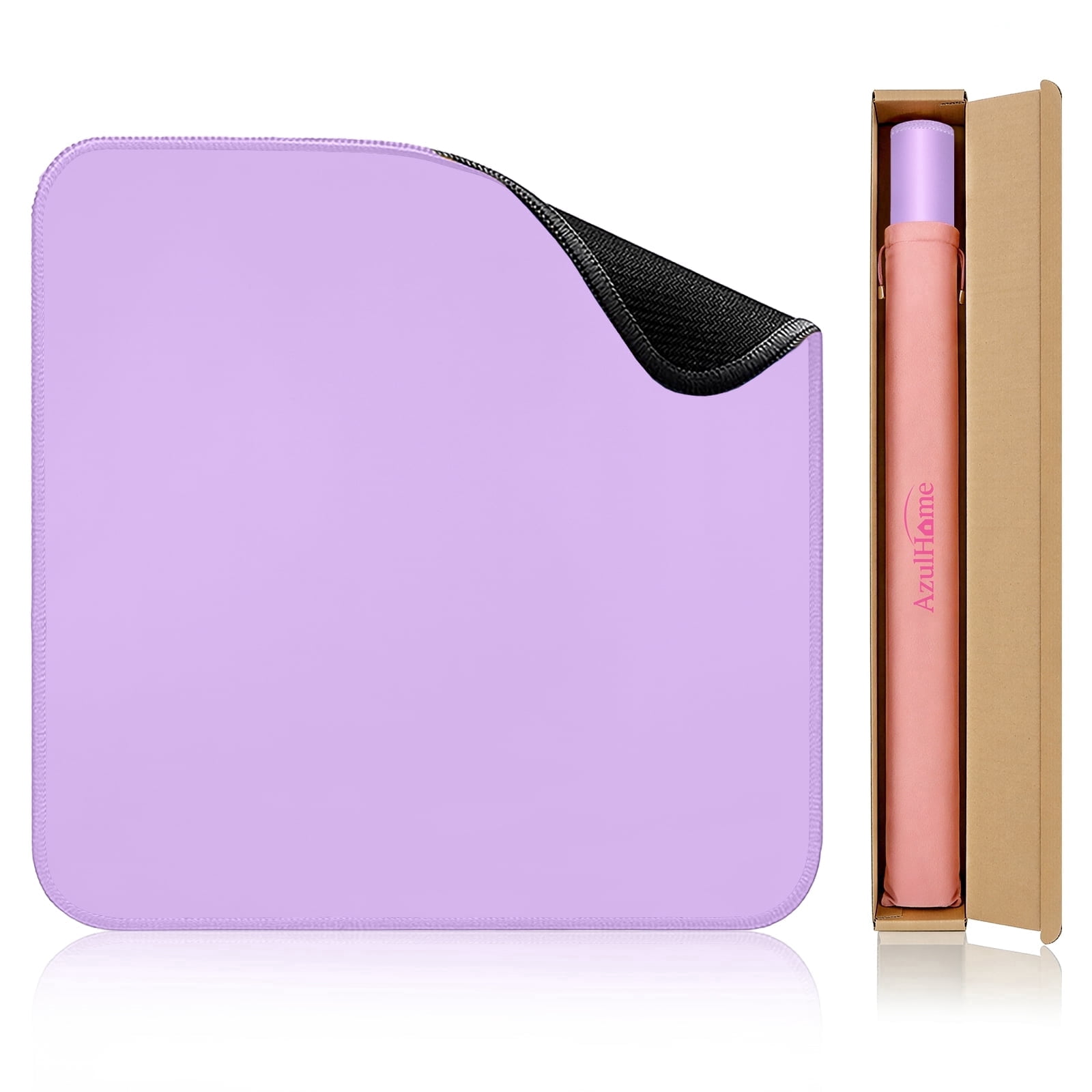 Crease-Defying Ever-Flat Mahjong Mat | Noise-Reducing Anti-Slip Pad for Mahjong, Poker & Dominoes with Velvet Bag - Macaron Purple