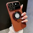 thumbnail image 1 of Elegant Magsafe-Compatible iPhone 14 Case: Wireless Charging Ready, Stand Holder, & Camera Protection (Coffee), 1 of 1