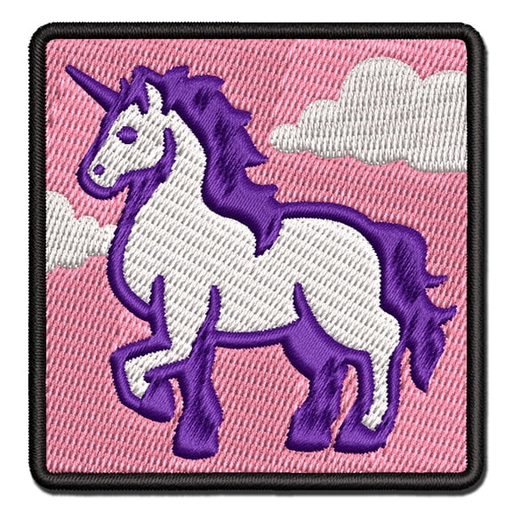 Elegant Majestic Mythical Unicorn Applique Multi-Color Embroidered Iron-On Patch - 2.0 Inch Mini