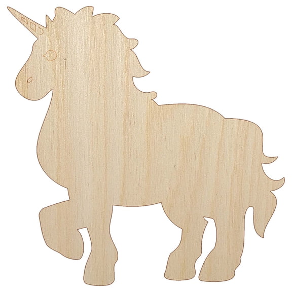 Elegant Majestic Mythical Unicorn Wood Shape Unfinished Piece Cutout Craft DIY Projects - 6.25 Inch Size - 1/4 Inch Thick