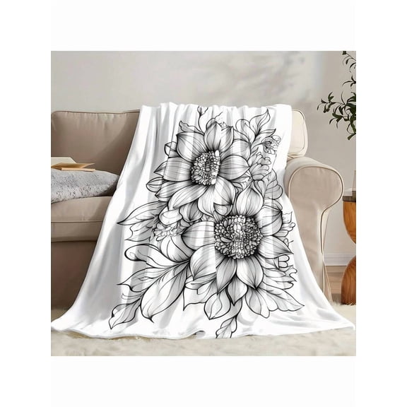 Elegant Mandala Coloring Page Blanket Soft Flannel Bedspread With Intricate Mandala Patterns, AllSeason Cozy Bed Sofa Travel Throw, Adult Coloring Book Gift For & Men, Available In Multiple Sizes