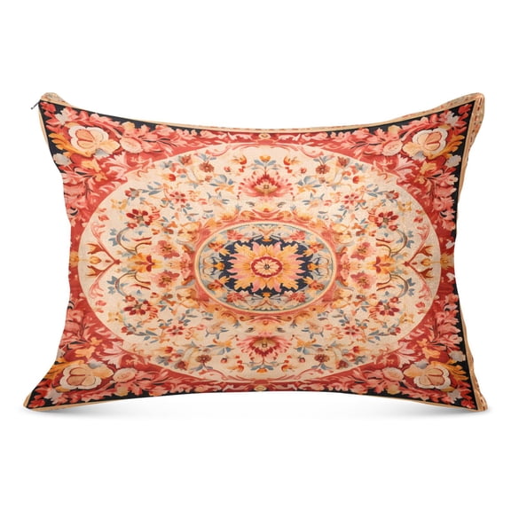 Elegant Mandala Design Plush Pillow Cases Standard Size Ultra Soft Warm Pillowcases with Zipper 20"x26"