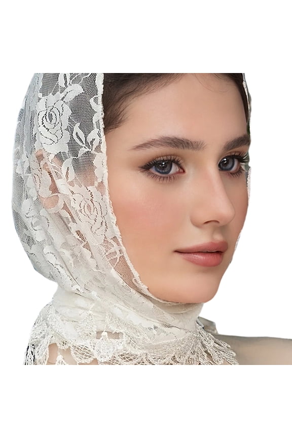 Elegant Mantilla Veils Mass Shawl for Formal Occasion Spanish Lace Headwrap Catholic Chapel Bride Veils for Church Wedding