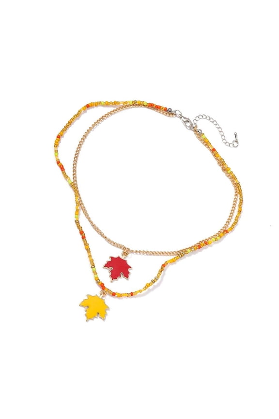 Elegant Maple Leaf Pendant Necklace Portable Accessory for Fall Celebrations