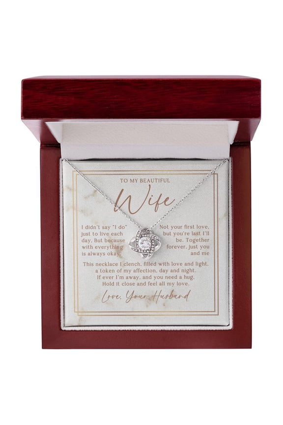 Elegant Marble Beautiful Wife Necklace Love Knot Necklace Luxury Box