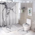 thumbnail image 1 of Elegant Marble Vein Texture Shower Curtain Waterproof Bathroom Curtain Set with Hooks Home Decor Bathroom Curtains 4pcs, 1 of 8