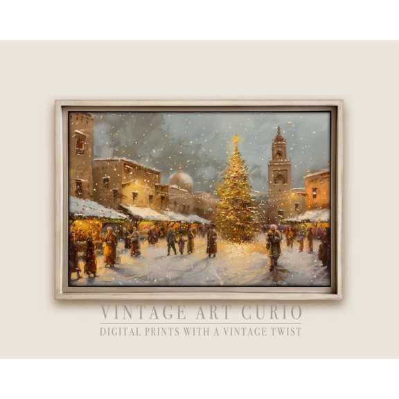 Elegant Marrakesh Winter Tree Scene, Vintage, Rustic Winter Home Decor Home Decor #239, 24x36 UNFRAMED