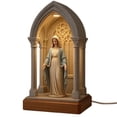 thumbnail image 1 of Elegant Mary Devotional Statue – Handmade Catholic Ornament for Home Decoration – Soft Eye Protecting Resin Display for Bedroom and Living Room, 1 of 9