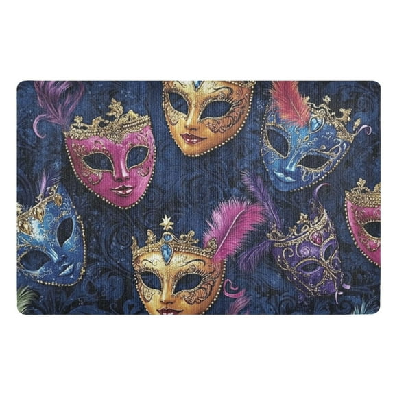 Elegant Mask Design Floor Door Mat Outdoor Indoor for Home Entrance Welcome Mats 32"x20"