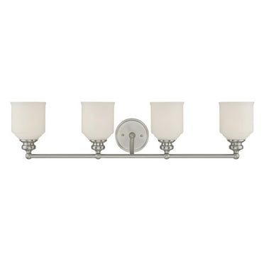 Elegant Melrose 4-Light Bathroom Vanity Light in Satin Nickel