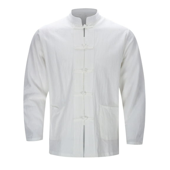 Elegant Men's Linen Cardigan Traditional Asian Long Sleeve Outerwear For Modern Gentlemen Workwear Men's Trench Coat Plus Size Winter Cardigan for Men