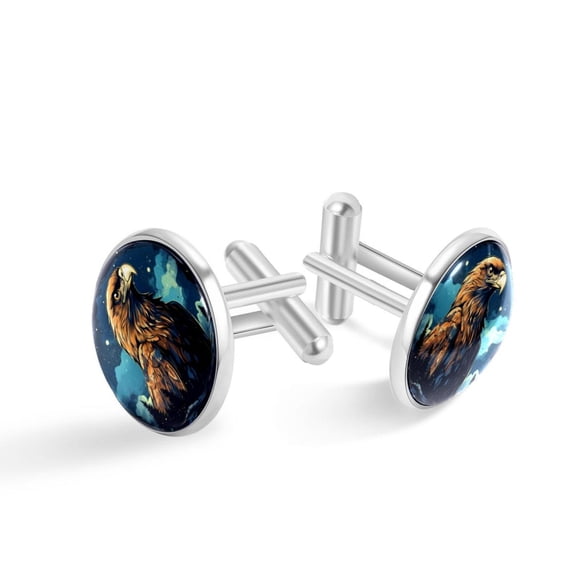 Elegant Men's Stainless Steel Cufflinks Set for Formal Attire + Corporate Events