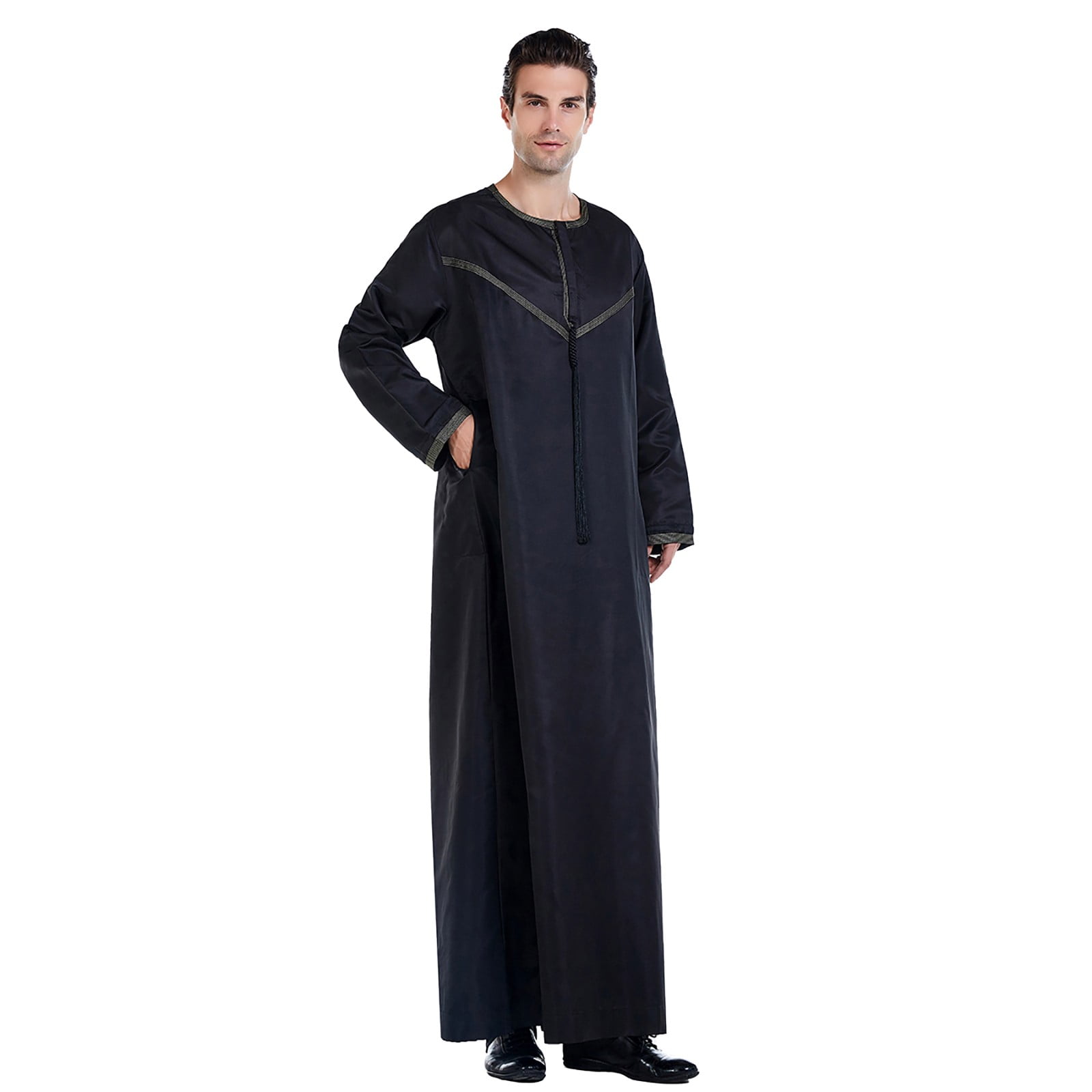 Elegant Men's Traditional Arab Thobe Robe Attire for Prayer and Daily ...
