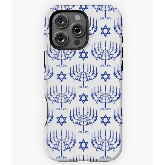 Elegant Menorah Classic Hanukkah Phone Case for iPhone 16 15 14 13 12 11 Pro Max Classic Style Phone M97