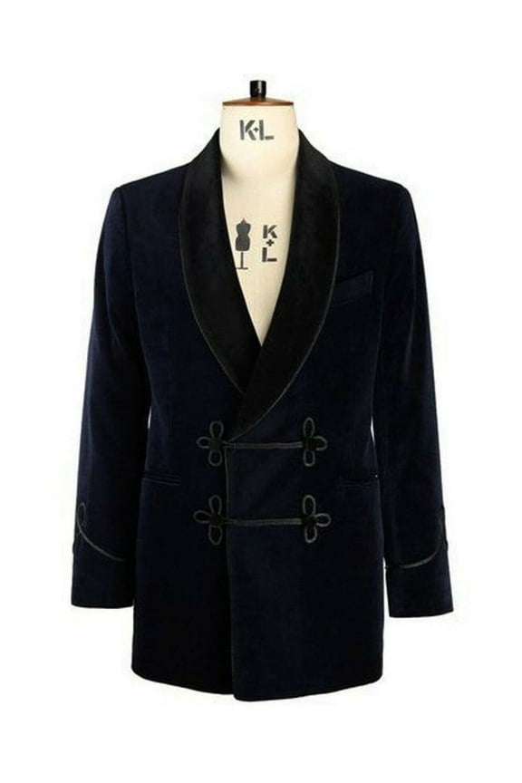 Elegant Mens Blue Velvet Blazer – Wedding & Cocktail Party Wear for a Luxurious Look