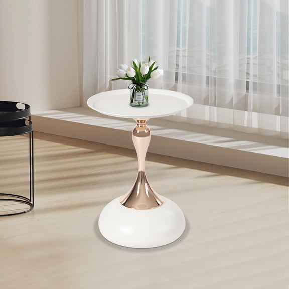 Elegant Mermaid-Shaped Pillar Design, Round Side Table, Metal End Table, Round End Table for Bedrooms