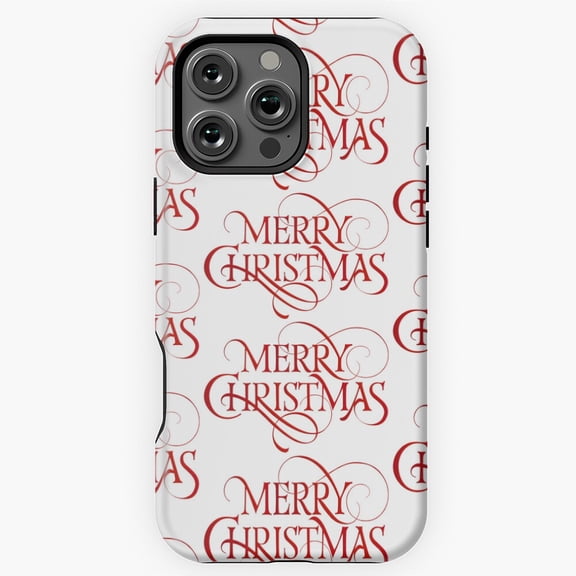 Elegant Merry Christmas Script Phone Case for iPhone 11 12 13 14 15 16 17 Pro Max