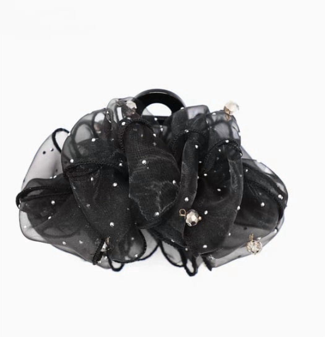 Elegant Mesh Textured Shark Clip - Strong Hold for Thick Hair, Versatile for Daily Wear, Perfect for Commuting and Dates