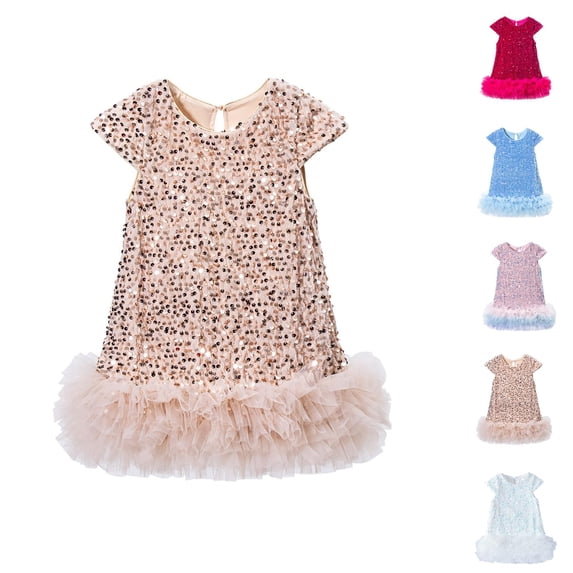 Elegant Mesh Tutu Dress with Sequin Applique for Girls, A-Line Sparkly Sleeveless Party Dress for Toddlers, Wedding Gown for Celebrations