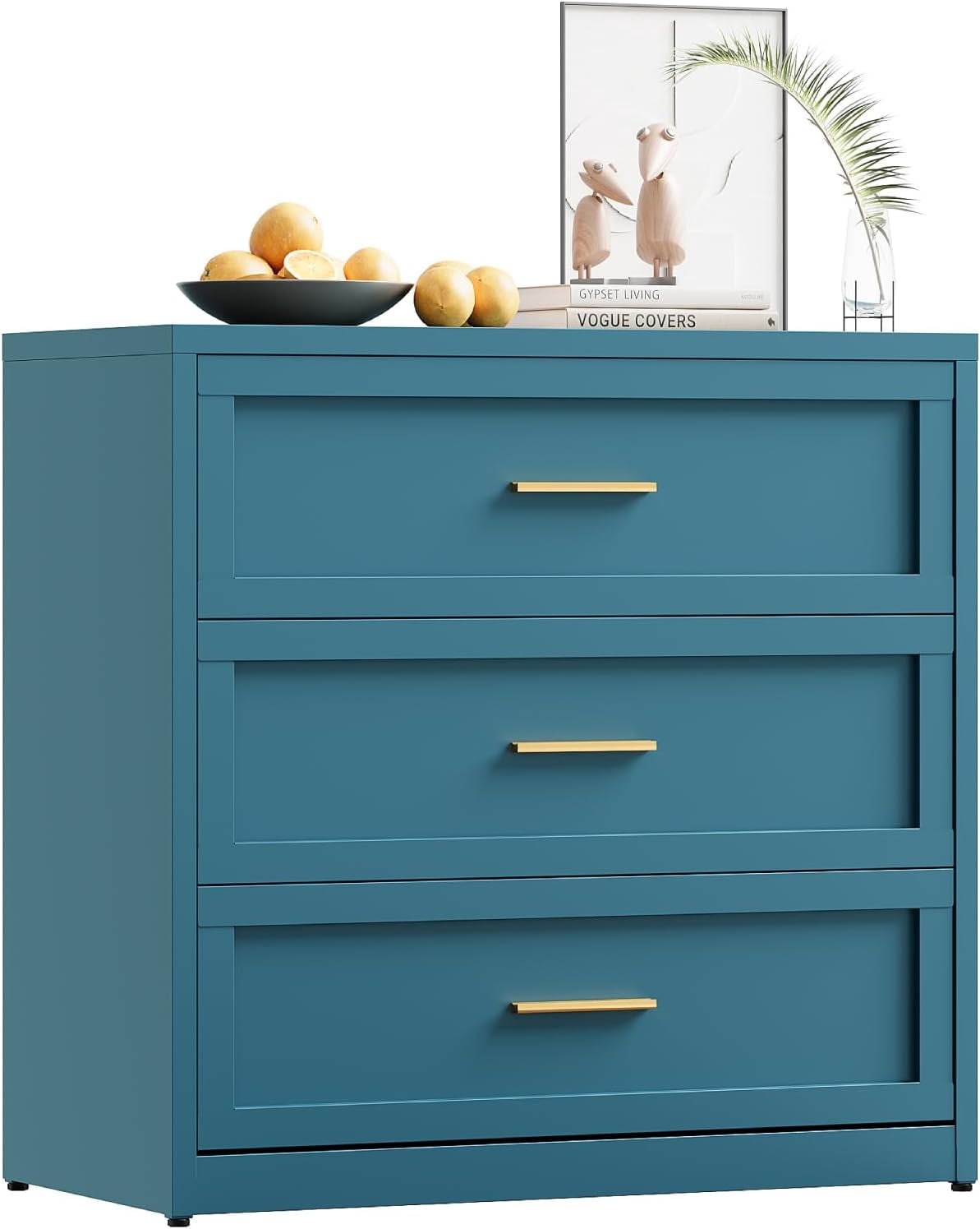 Elegant Metal 3-Drawer Dresser for Bedroom, Clothes Storaeg Chest for  Closet, Farmhouse Dressers & Chests of Drawers with 3 Large Drawers,Blue -  Walmart.com