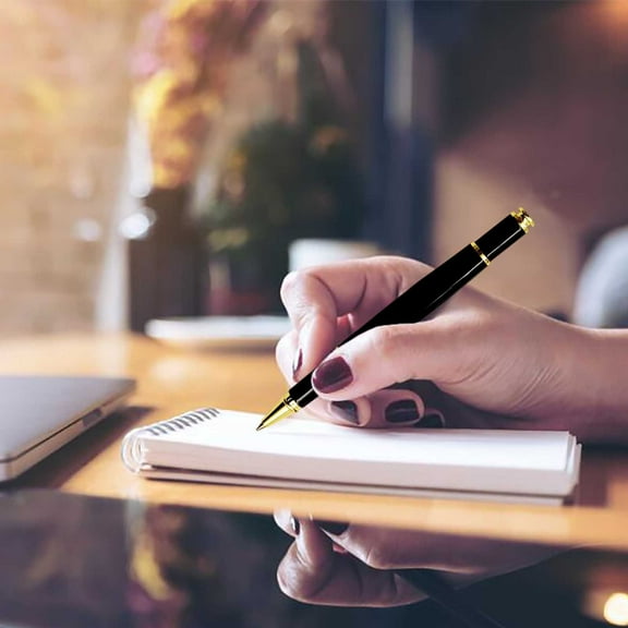 Elegant Metal Ballpoint Pen Executive Business Writing Instrument Smooth Ink Flow Premium Gift Pen for Office Professionals in Gold Red Black