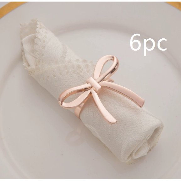 Elegant Metal Bow Napkin Rings - Stylish Table Decor for Any Occasion